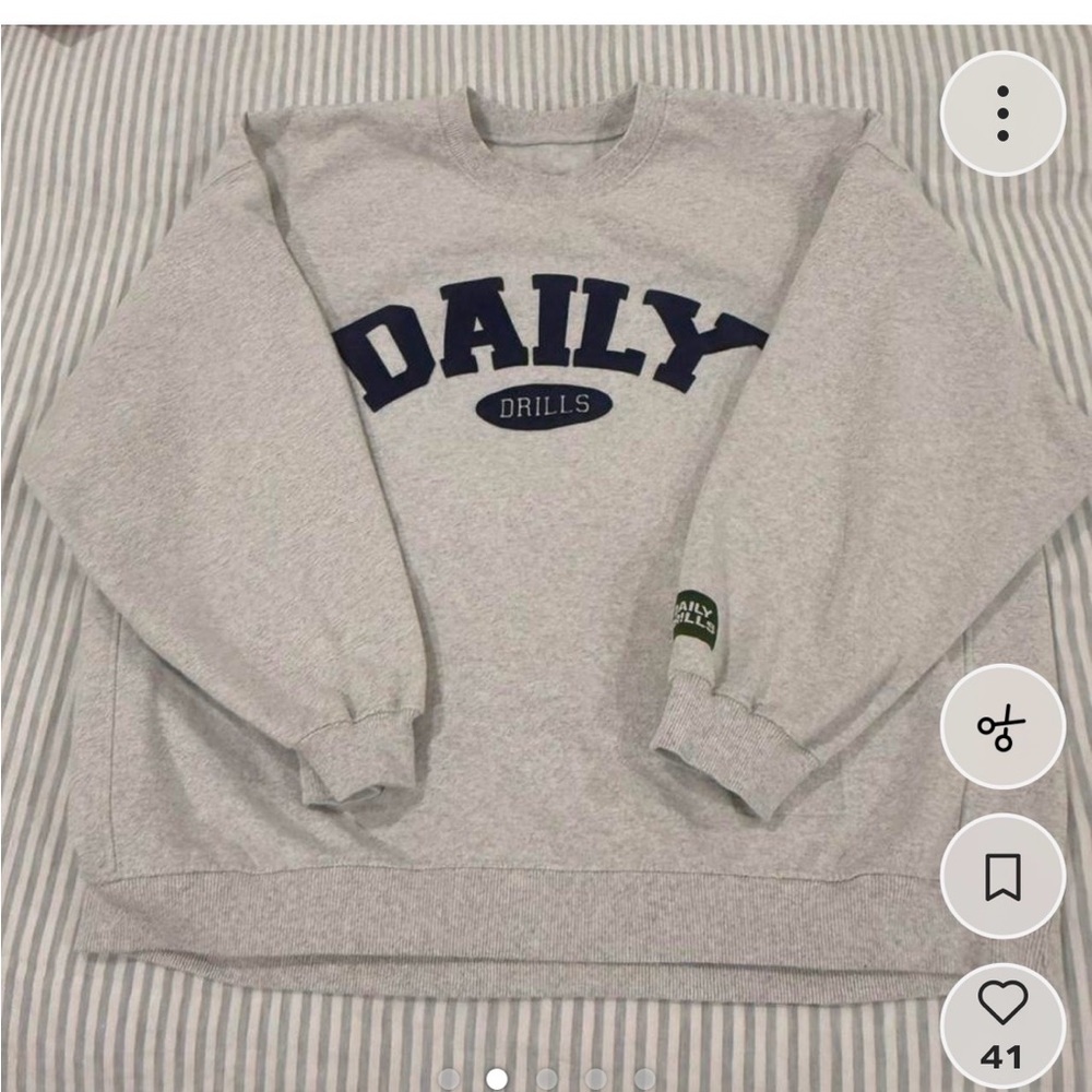 ISO!!!! Not for sale - DAILY DRILLS gray sports crewneck sweatshirt in XS/S!!!